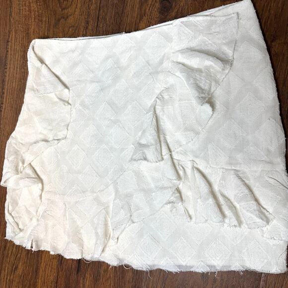 Tularosa Revolve Hannah White Ivory Ruffle Faux Wrap Cotton Mini Skirt Large - Picture 4 of 8